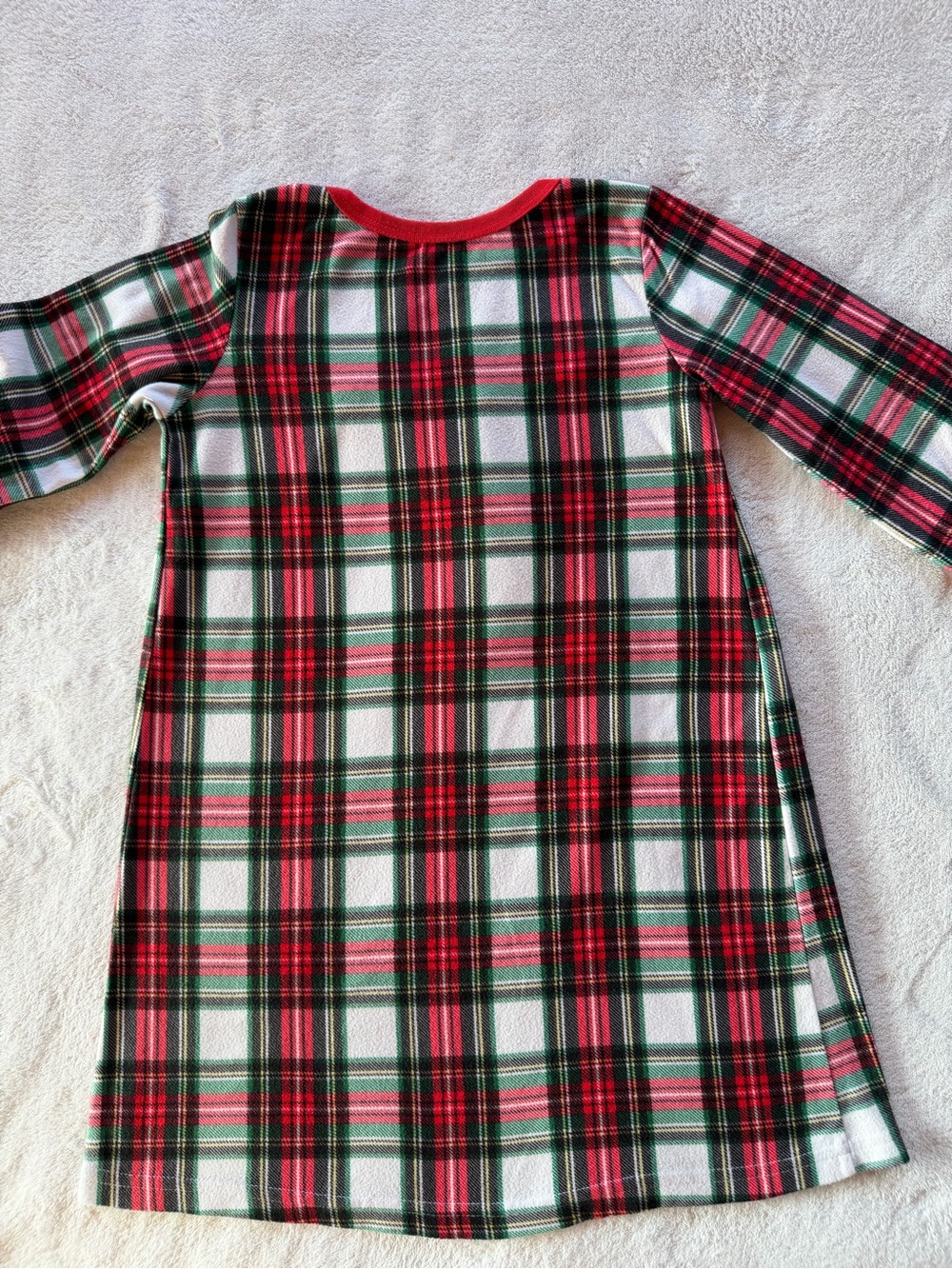 Tahari Red & Green Plaid Ruffle-Yoke Long Sleeve Nightgown Size 4T - Picture 3 of 4
